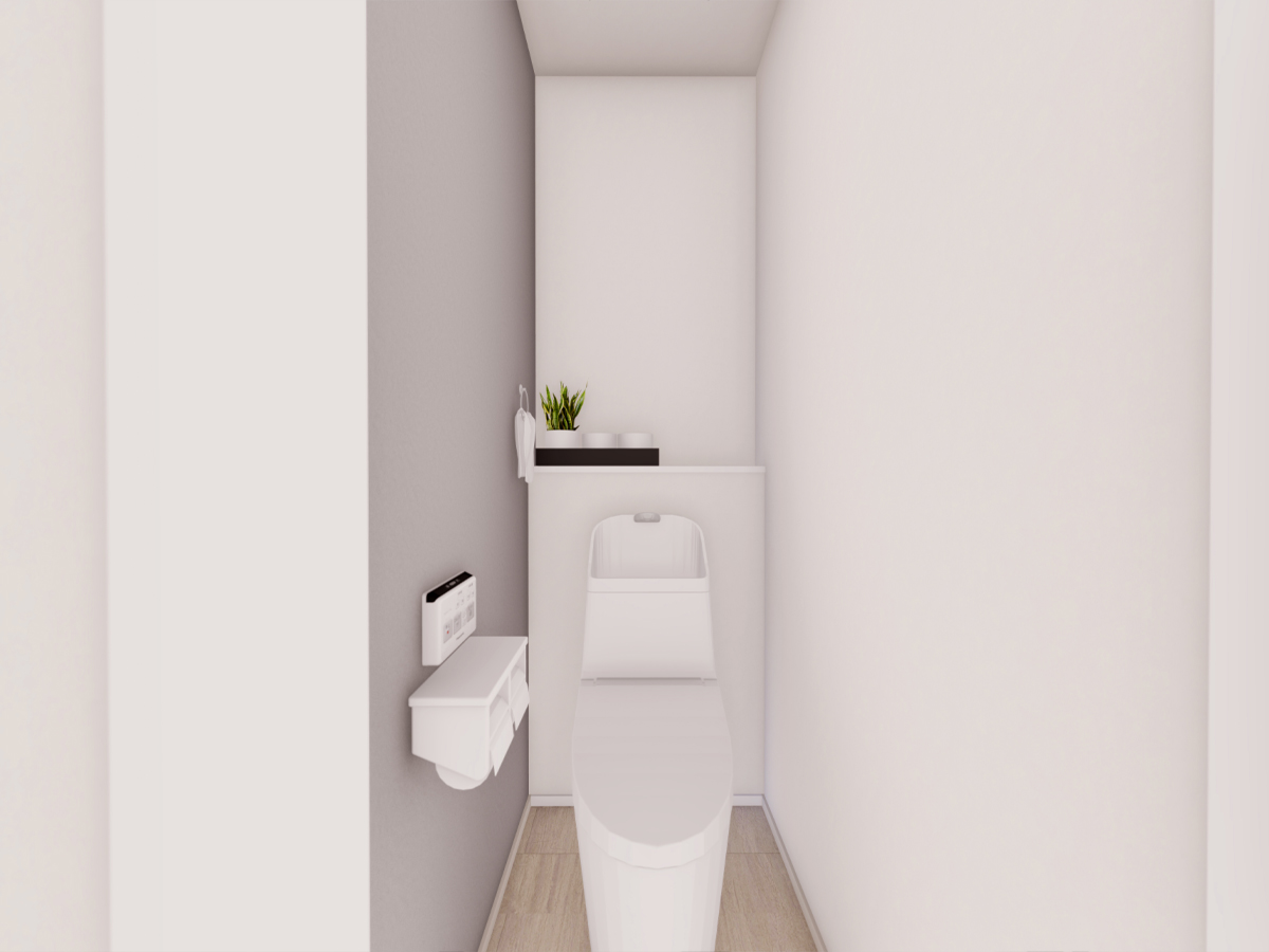 2Fトイレは凹凸が少なくお掃除しやすいTOTO製。