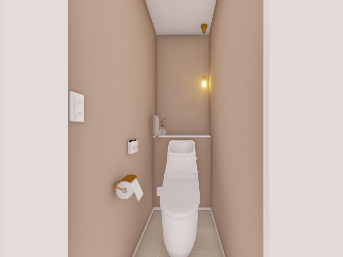 トイレはLIXILベーシアシャワートイレ。強力洗浄の節水型トイレです。